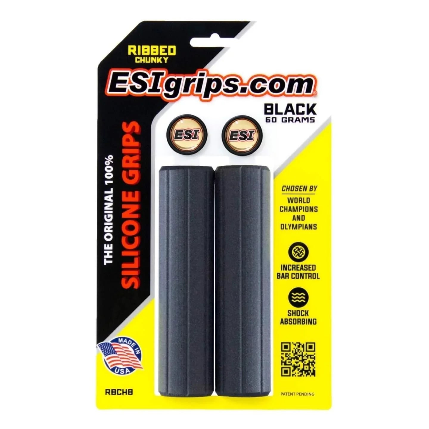 ESI RIBBED CHUNKY SILICONE GRIP BLACK
