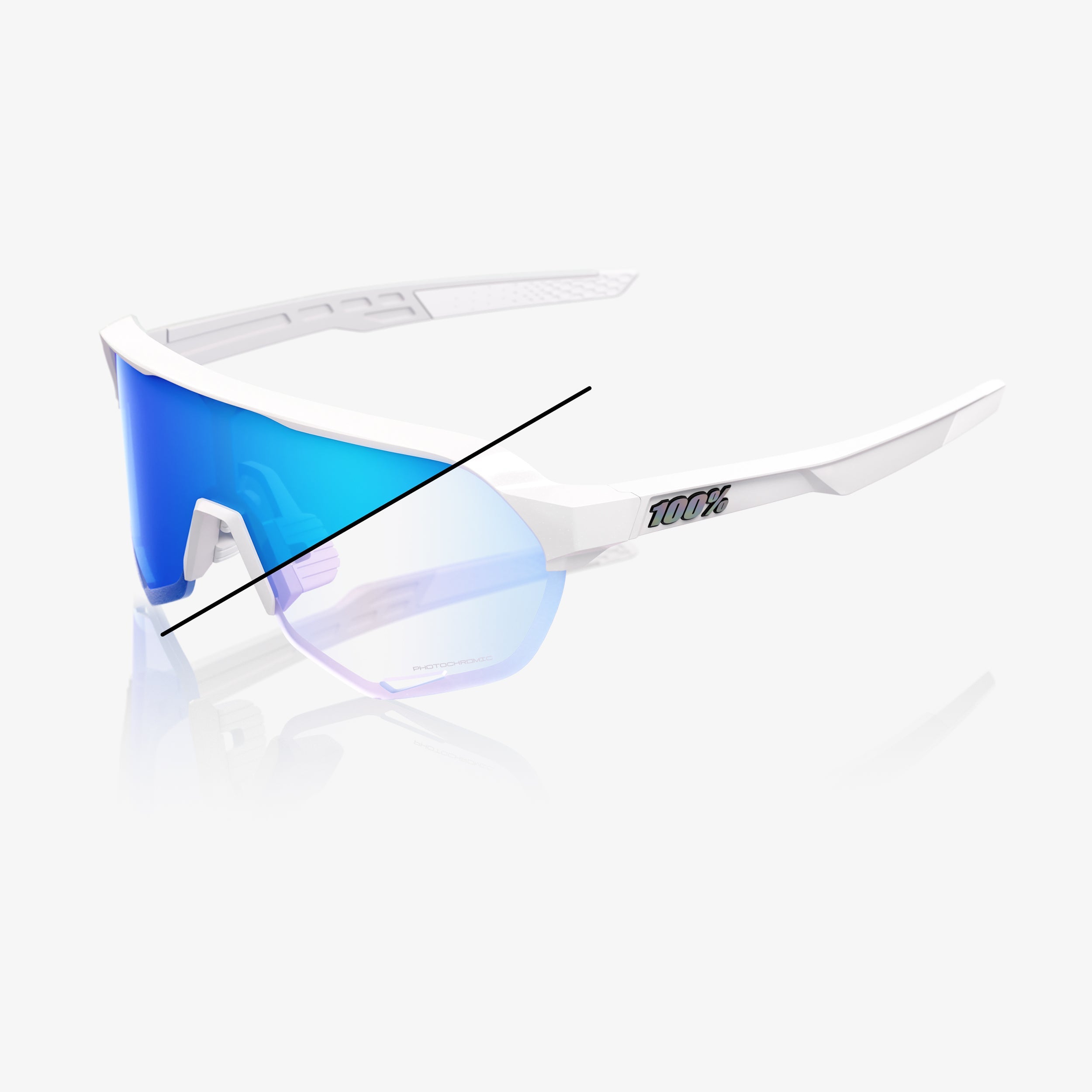 100% S2 BASTILLE LE PEARL WHITE GUTTER- BLUE MIRROR PHOTOCHRMIC