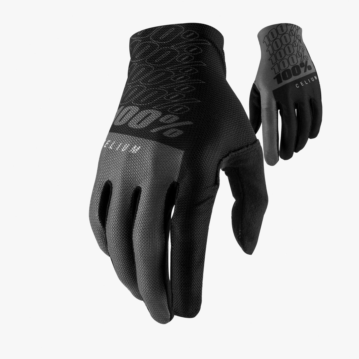 100% Celium Long Gloves Black/Grey