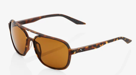 100% - Kasie Aviator Round Soft Tact Havana-Bronze Lens